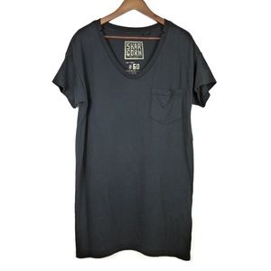 Skargorn #60 Tee Dress - Black wash mini oversized size XS